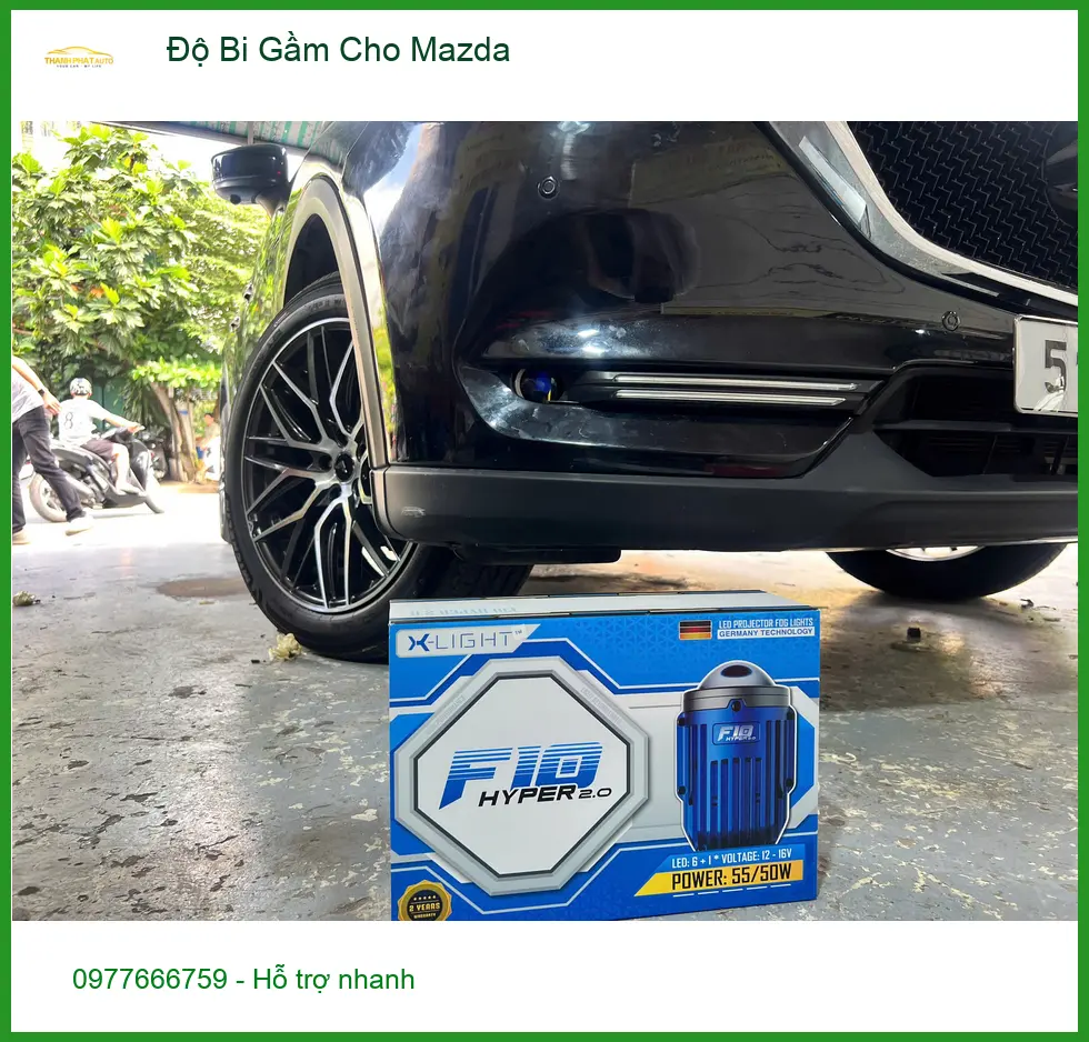 Anh Tùng độ bi gầm cho Mazda CX-5 tại Quận Thủ Đức vì đèn zin kém sáng buổi tối ảnh thực tế 2