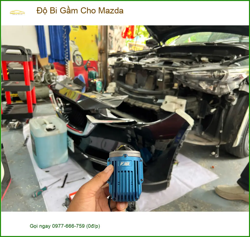 Anh Tùng độ bi gầm cho Mazda CX-5 tại Quận Thủ Đức vì đèn zin kém sáng buổi tối ảnh thực tế 3