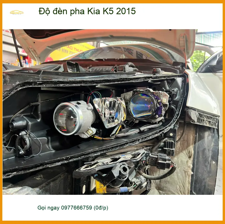 Anh Thành độ đèn pha Kia K5 2015 tại Thủ Đức để cải thiện tầm nhìn ban đêm
