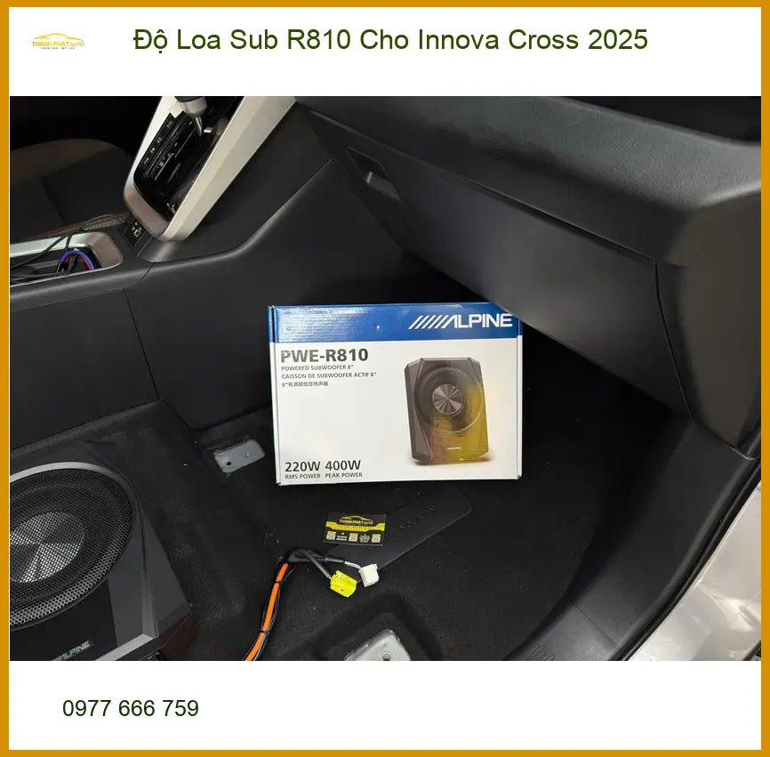 Chị Lan Anh độ Loa Sub R810 Innova Cross 2025 Quận 12 chất âm uy lực ảnh thực tế 2