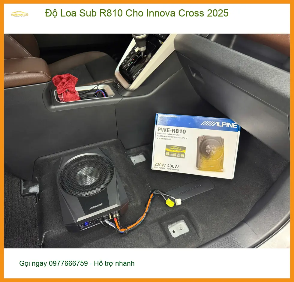 Chị Lan Anh độ Loa Sub R810 Innova Cross 2025 Quận 12 chất âm uy lực ảnh thực tế 5
