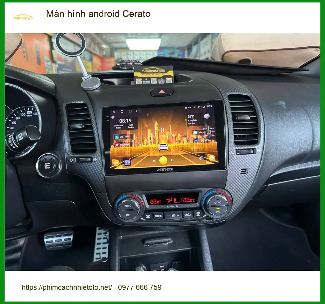 Chị Thảo lắp màn hình Android Cerato tại Quận 12 vì màn zin thiếu tính năng giải trí ảnh thực tế 2