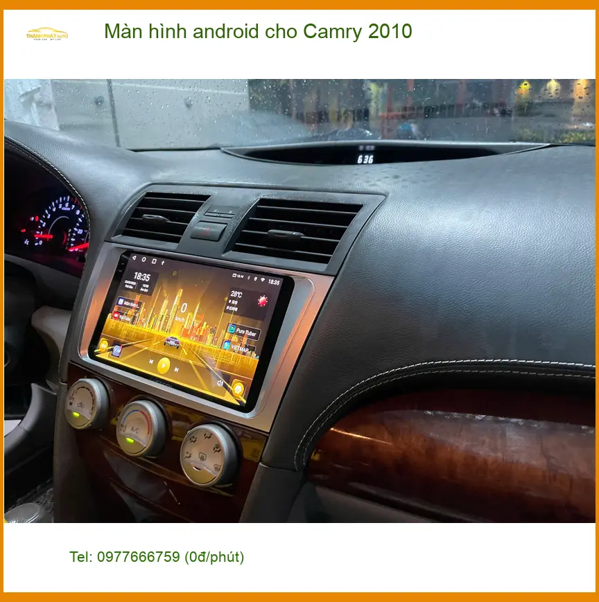 Anh Khải lắp màn hình Android cho Camry 2010 tại Quận 9 vì màn zin cũ, ít tính năng ảnh thực tế 2