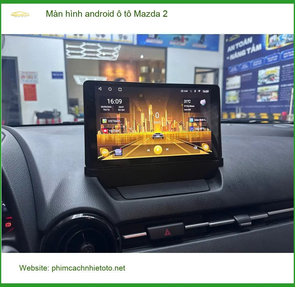 Anh Lộc lắp màn hình Android ô tô cho Mazda 2 ở Quận 12 vì màn zin thiếu tính năng giải trí ảnh thực tế 4