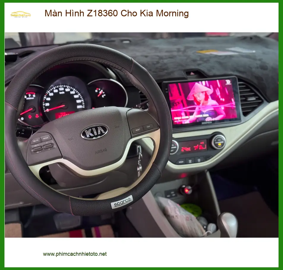 Chị Mai lắp màn hình Z18360 cho Kia Morning Quận 9 vì màn hình cũ hay đơ ảnh thực tế 4