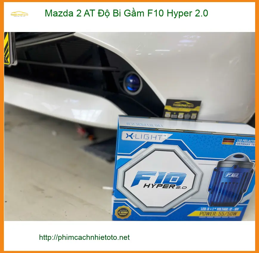 Anh Khang độ bi gầm F10 Hyper 2.0 Mazda 2 AT tại Quận 9, đèn zin kém