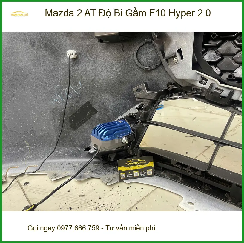 Anh Khang độ bi gầm F10 Hyper 2.0 Mazda 2 AT tại Quận 9, đèn zin kém ảnh thực tế 2