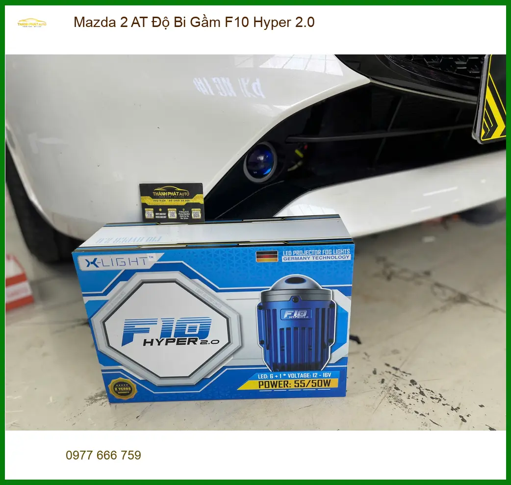 Anh Khang độ bi gầm F10 Hyper 2.0 Mazda 2 AT tại Quận 9, đèn zin kém ảnh thực tế 3
