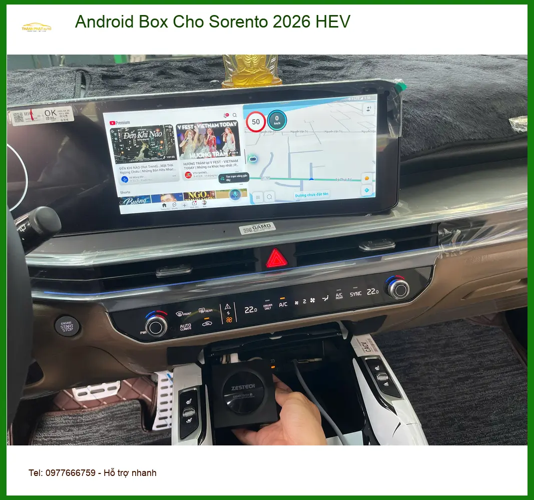Anh Kiên lắp Android Box cho Sorento 2026 HEV tại Quận 9 trải nghiệm giải trí đỉnh cao ảnh thực tế 2