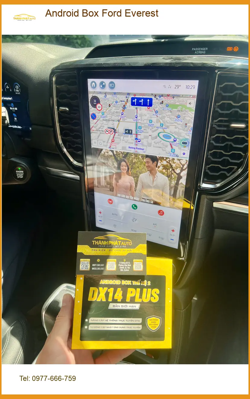 Cô Diễm lắp Android Box Ford Everest Quận Thủ Đức để con cháu tiện xem giải trí