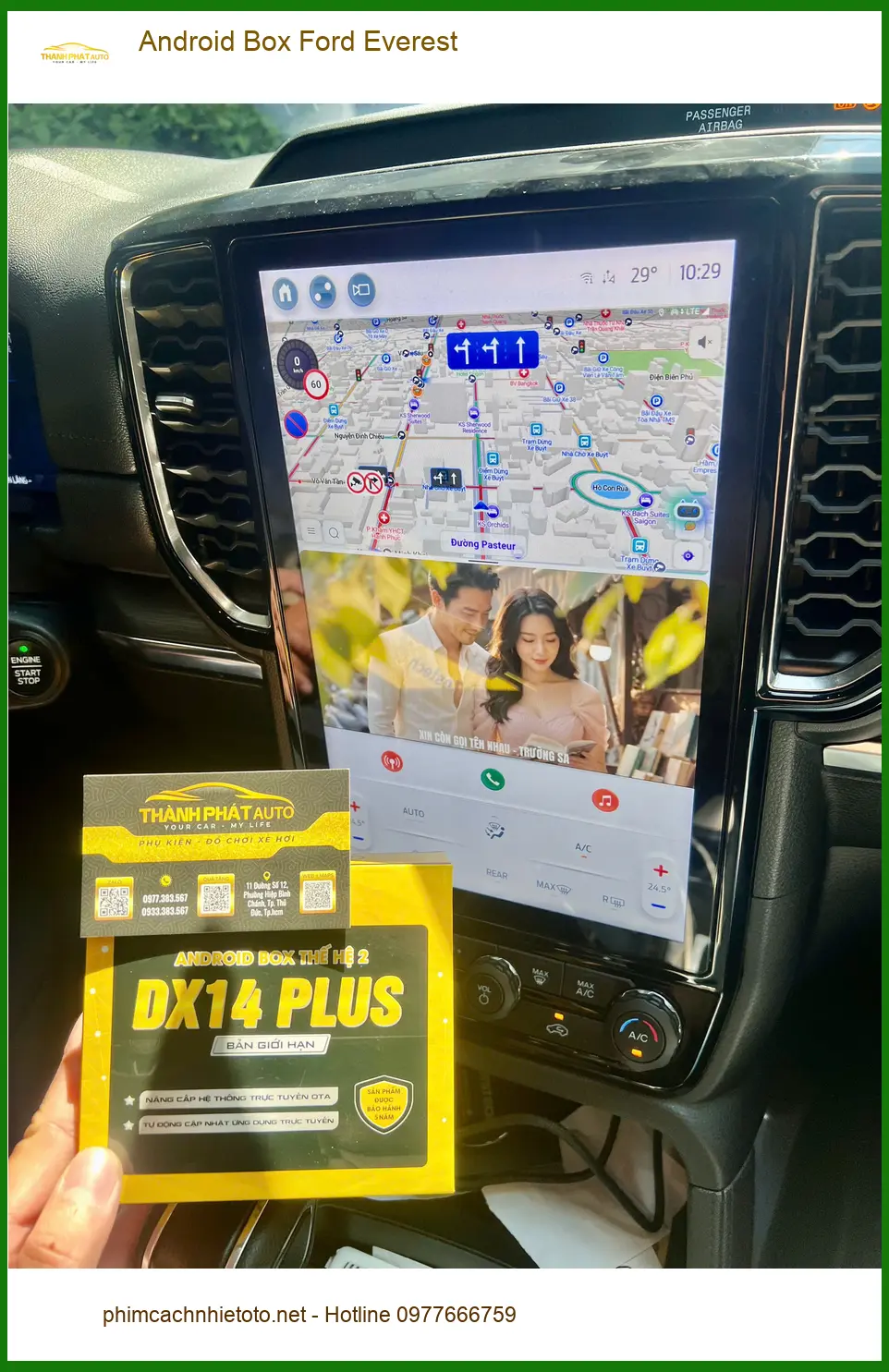 Cô Diễm lắp Android Box Ford Everest Quận Thủ Đức để con cháu tiện xem giải trí ảnh thực tế 3