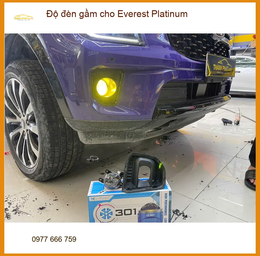 Anh Kiên độ đèn gầm Everest Platinum Quận 9 do đèn zin yếu khi đi đêm ảnh thực tế 4