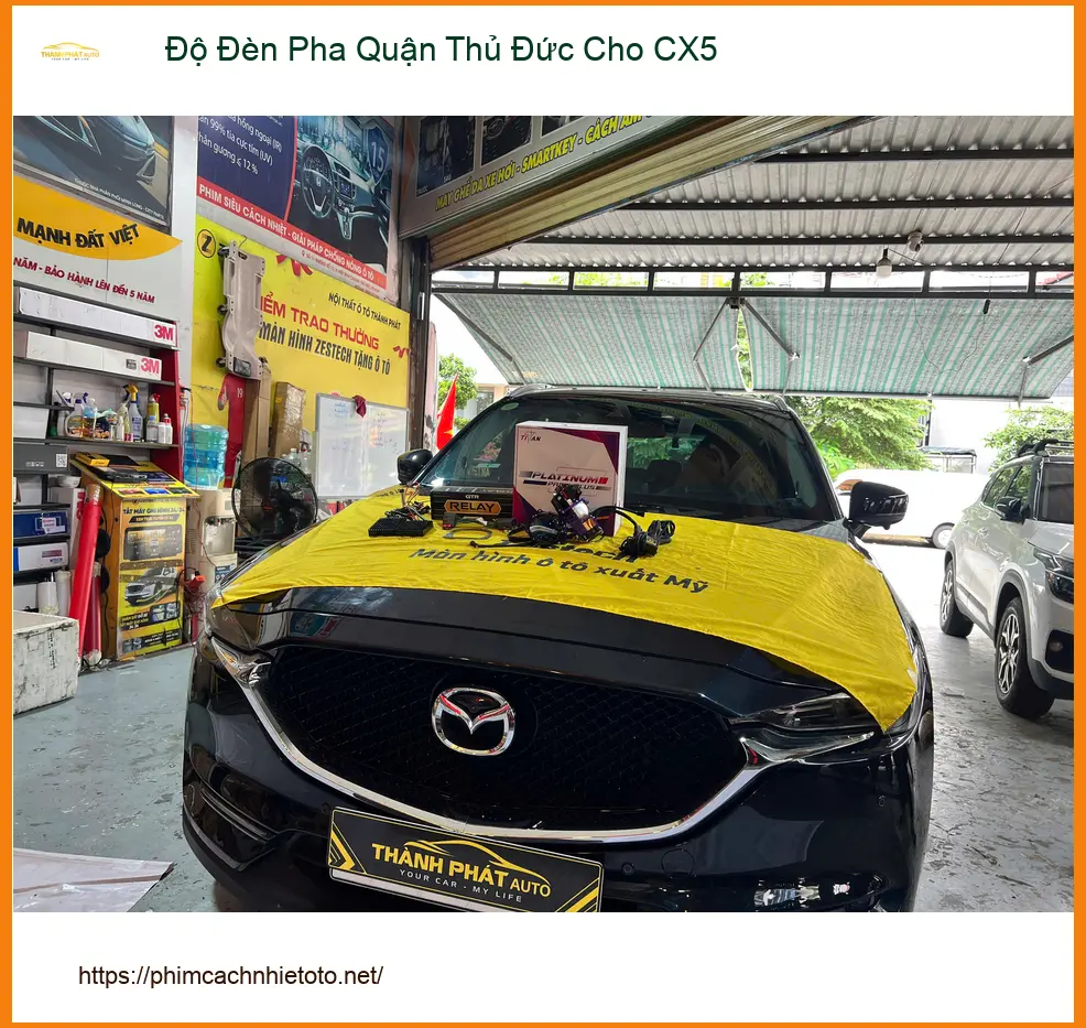Anh Minh độ đèn pha CX5 ở Quận Thủ Đức vì đèn zin không đủ sáng khi đi đêm ảnh thực tế 3