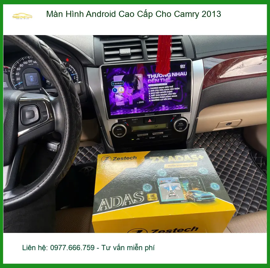 Cô Chi lắp màn hình Android cao cấp cho Camry 2013 tại Quận 9 để xem bản đồ tiện hơn ảnh thực tế 3