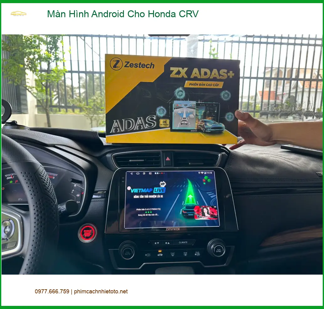Anh Long lắp Màn Hình Android cho Honda CRV tại Quận 12 để nâng cấp giải trí ảnh thực tế 2