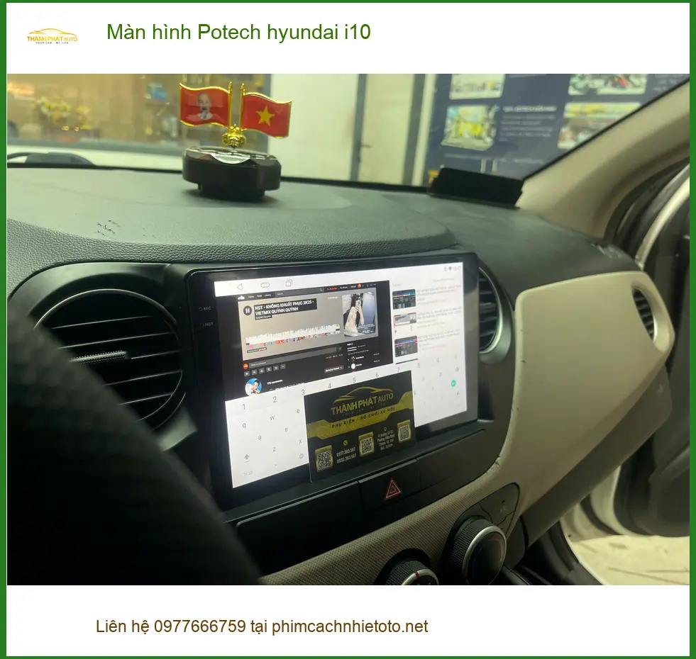 Anh Khang lắp màn hình Potech Hyundai i10 tại Quận 1 để có trải nghiệm lái hiện đại hơn ảnh thực tế 2