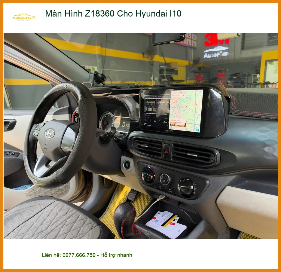 Chị Thảo lắp Màn Hình Z18360 cho Hyundai I10 tại Quận 9 để tiện đi lại ảnh thực tế 4
