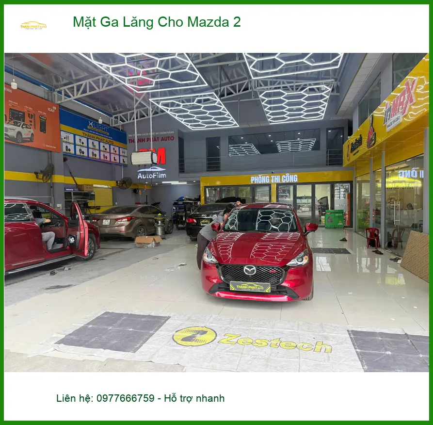 Chị Mai Anh nâng cấp Mặt Ga Lăng cho Mazda 2 ở Quận 9 vì mặt zin đã cũ và lỗi thời ảnh thực tế 2