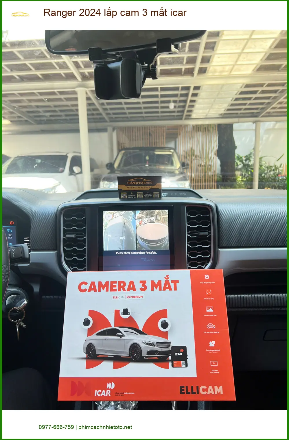 Anh Bách lắp cam 3 mắt ICAR cho Ranger 2024 tại Quận 9