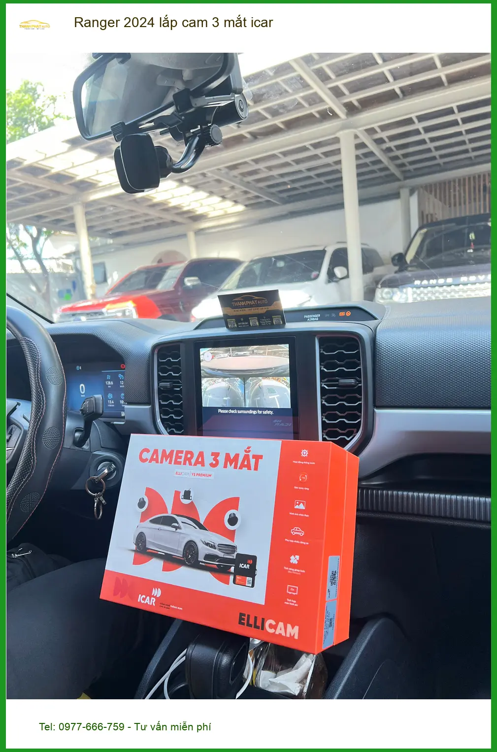 Anh Bách lắp cam 3 mắt ICAR cho Ranger 2024 tại Quận 9 ảnh thực tế 4